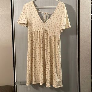 Yellow floral babydoll dress